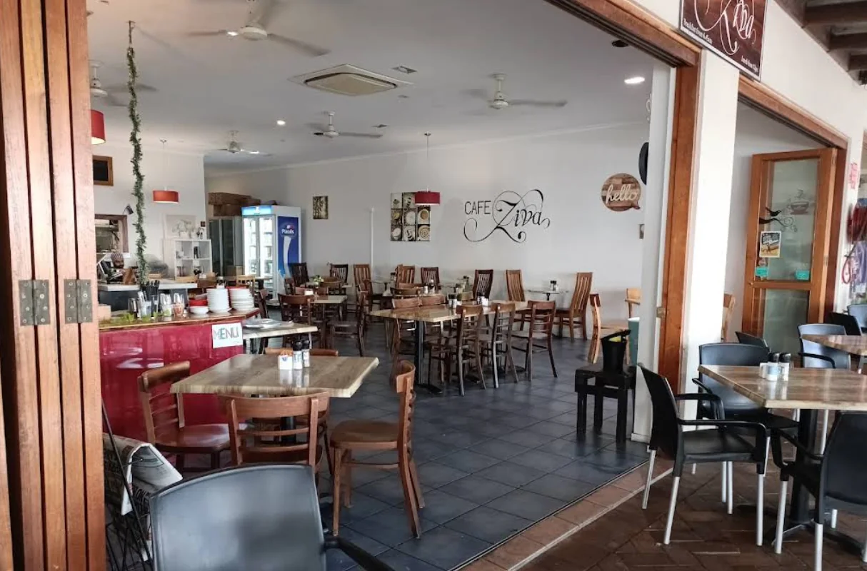 Bright and welcoming interior of Cafe Ziva
